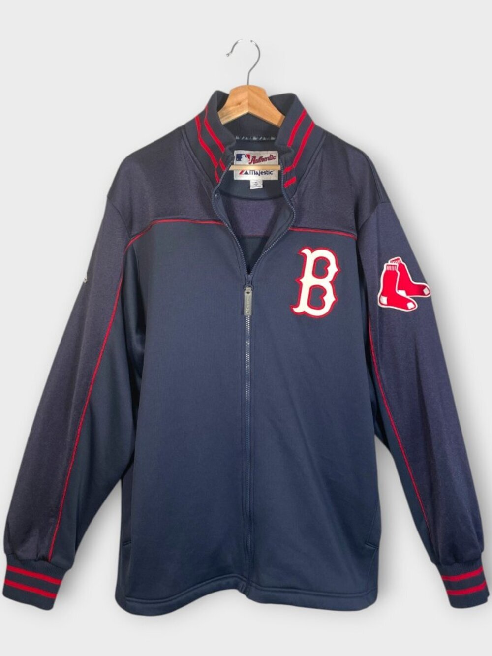 Boston Red Sox Majestic Men's Authentic Full Zip Jacket. Blue MLB Baseball XL